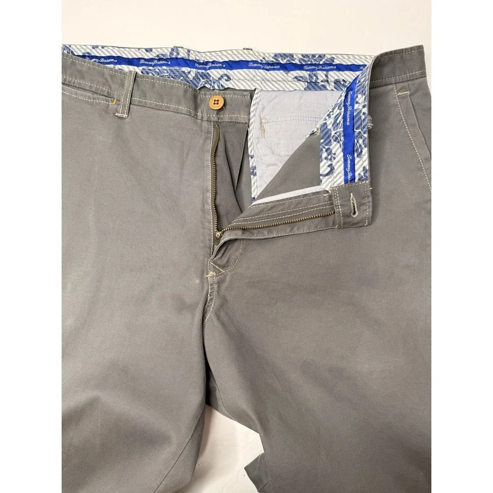 Tommy Bahama Mens Boracay Chino Short Size 38 Gray Preppy Travel Dad Stretch